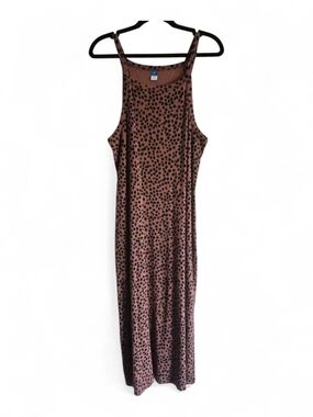 Old Navy Brown Leopard Print Midi Dress